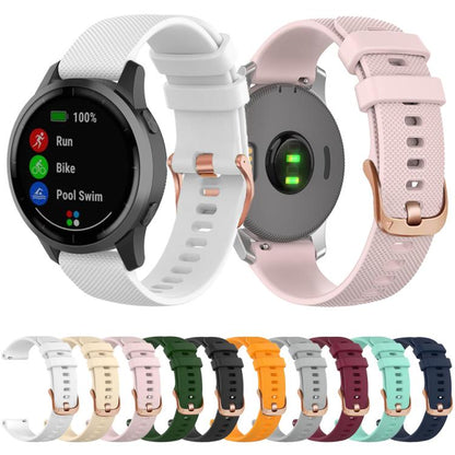 For Garmin 20mm Rose Gold Steel Buckle Silicone Watch Band(White) by bashfashion