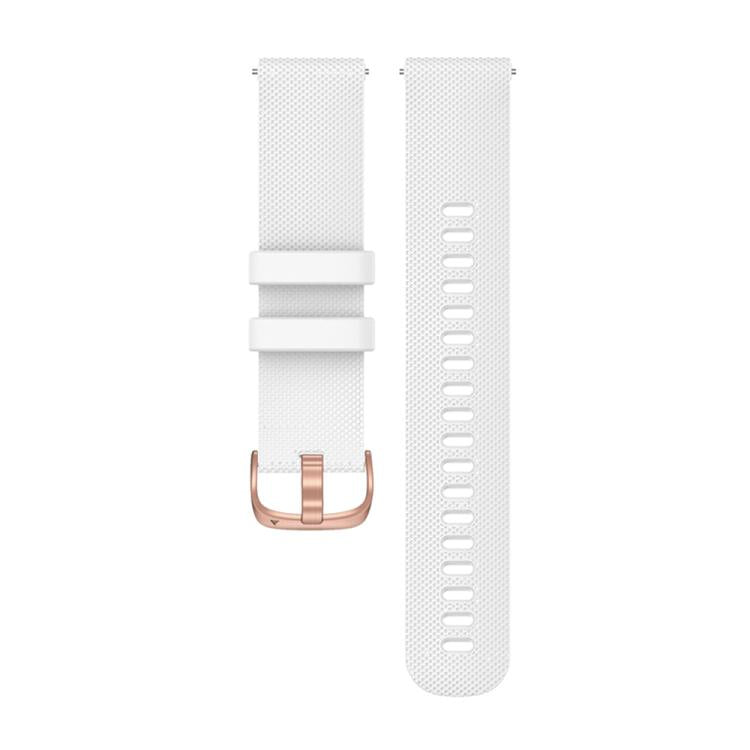 For Garmin 20mm Rose Gold Steel Buckle Silicone Watch Band(White) by bashfashion