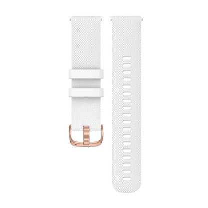For Garmin 20mm Rose Gold Steel Buckle Silicone Watch Band(White) by bashfashion