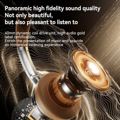 A53 Over-Ear Retro Metal ANC Active Noise Reduction Bluetooth Headset(Black) by bashfashion