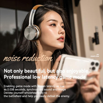 A53 Over-Ear Retro Metal ANC Active Noise Reduction Bluetooth Headset(Black) by bashfashion