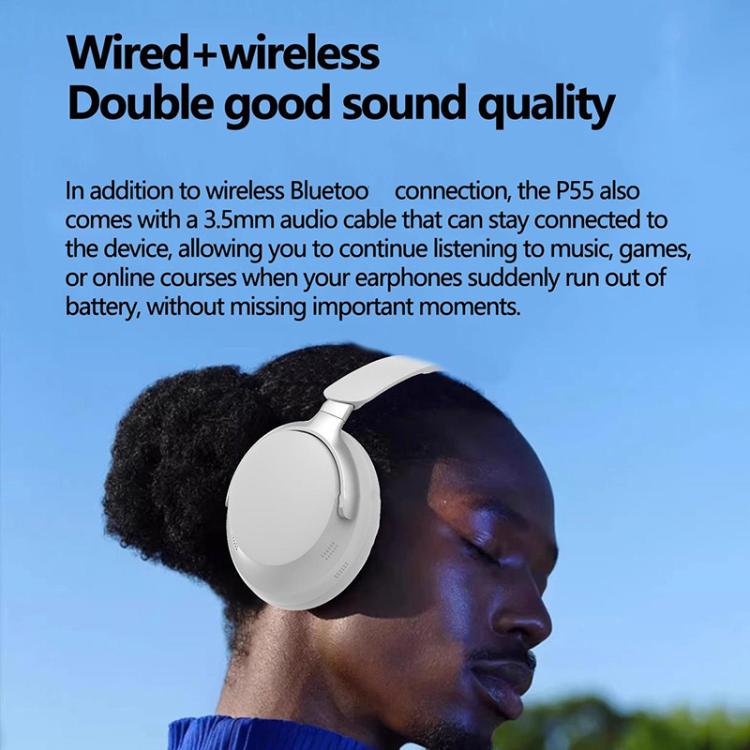 BT65 Over-Ear Active Noise Reduction Wireless Bluetooth Headset(Black) by bashfashion