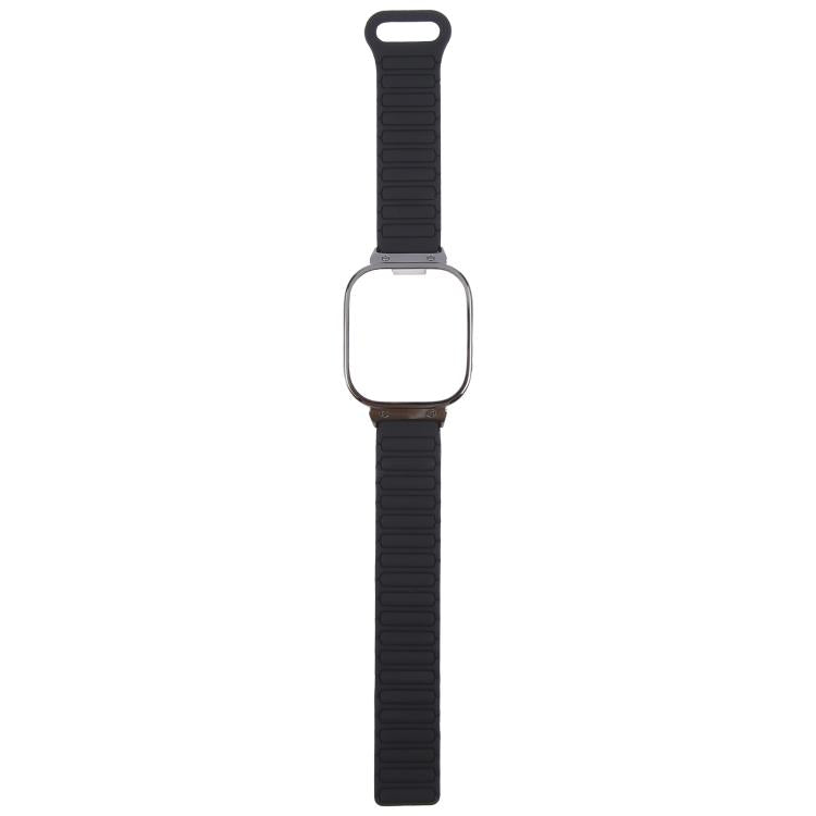 For Redmi Watch 5 / Watch 4 Metal Black Frame Integrated I-shaped Magnetic Silicone Watch Band(Black) by bashfashion