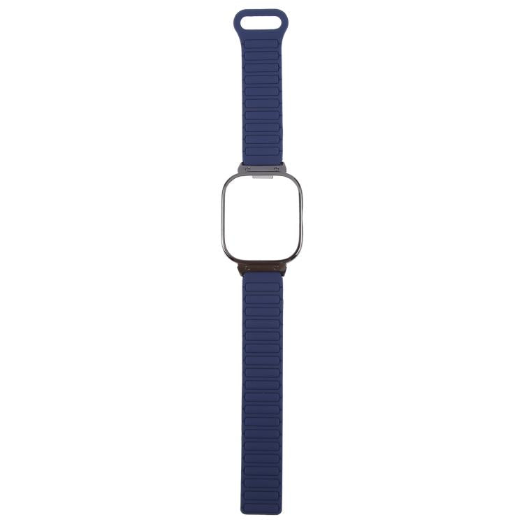 For Redmi Watch 5 / Watch 4 Metal Black Frame Integrated I-shaped Magnetic Silicone Watch Band(Indigo Gray) by bashfashion
