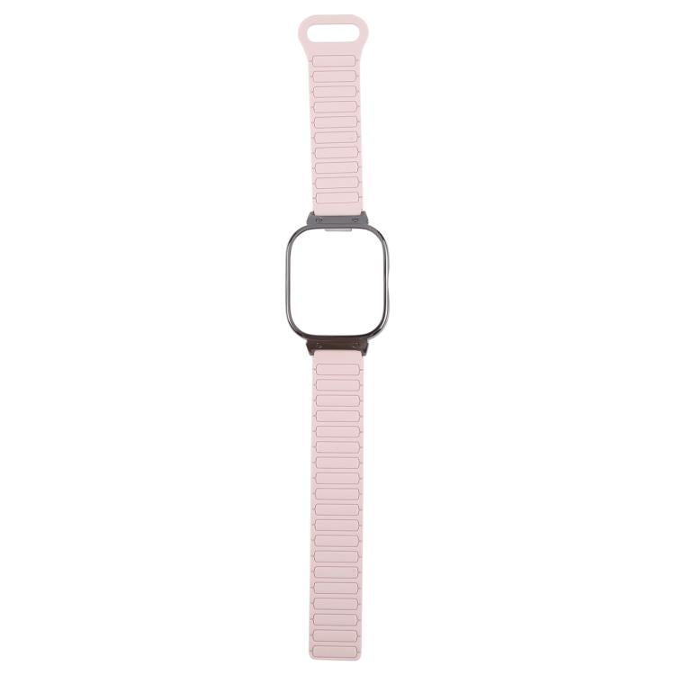 For Redmi Watch 5 / Watch 4 Metal Black Frame Integrated I-shaped Magnetic Silicone Watch Band(Pink Starlight) by bashfashion