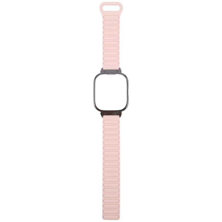 For Redmi Watch 5 / Watch 4 Metal Black Frame Integrated I-shaped Magnetic Silicone Watch Band(Pink Blue) by bashfashion
