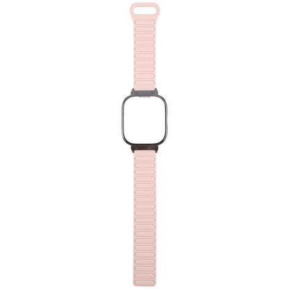 For Redmi Watch 5 / Watch 4 Metal Black Frame Integrated I-shaped Magnetic Silicone Watch Band(Pink Blue) by bashfashion