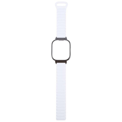For Redmi Watch 5 / Watch 4 Metal Black Frame Integrated I-shaped Magnetic Silicone Watch Band(Ceramic White) by bashfashion
