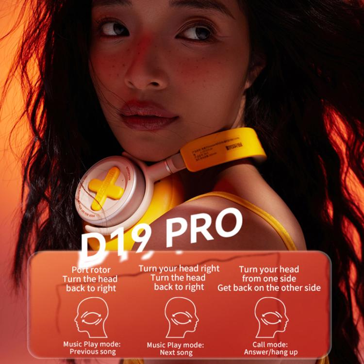 Dmooster D19 Pro ANC and EDC Noise Reduction Bluetooth Headphones(Yellow) by D MOOSTER