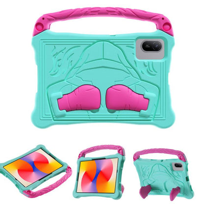 For Huawei MatePad SE 11 2024 Boxing Series Kickstand EVA Shockproof Tablet Case with Shoulder Strap(Mint Rose Red) by bashfashion