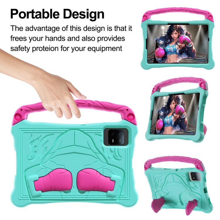 For Huawei MatePad SE 11 2024 Boxing Series Kickstand EVA Shockproof Tablet Case with Shoulder Strap(Mint Rose Red) by bashfashion