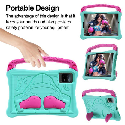 For Huawei MatePad SE 11 2024 Boxing Series Kickstand EVA Shockproof Tablet Case with Shoulder Strap(Mint Rose Red) by bashfashion