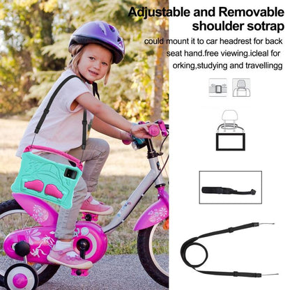 For Huawei MatePad SE 11 2024 Boxing Series Kickstand EVA Shockproof Tablet Case with Shoulder Strap(Mint Rose Red) by bashfashion