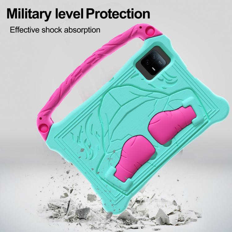 For Huawei MatePad SE 11 2024 Boxing Series Kickstand EVA Shockproof Tablet Case with Shoulder Strap(Mint Rose Red) by bashfashion