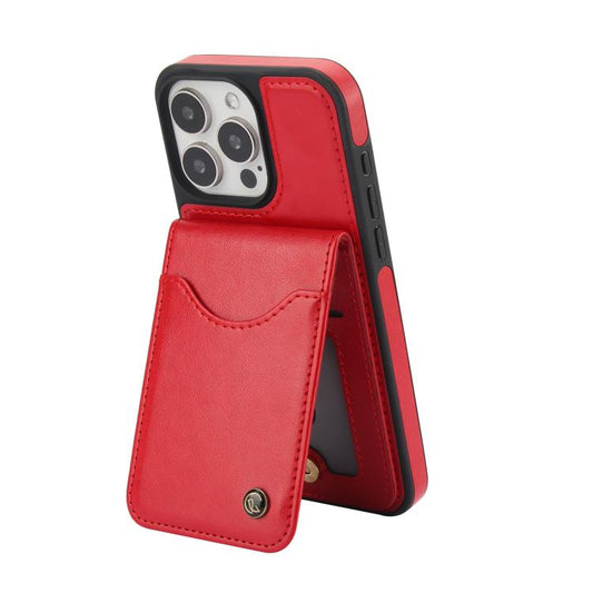 For iPhone 14 Pro AwQuer Vertical Flip Card Bag Holder Leather Phone Case(Red) by Awquer