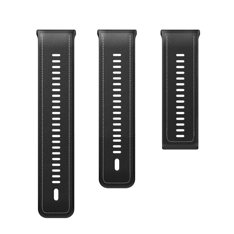 For Huawei Watch D2 Hybrid Silicone Leather Watch Band(Black) by bashfashion