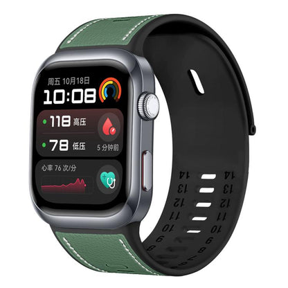 For Huawei Watch D2 Hybrid Silicone Leather Watch Band(Dark Green) by bashfashion