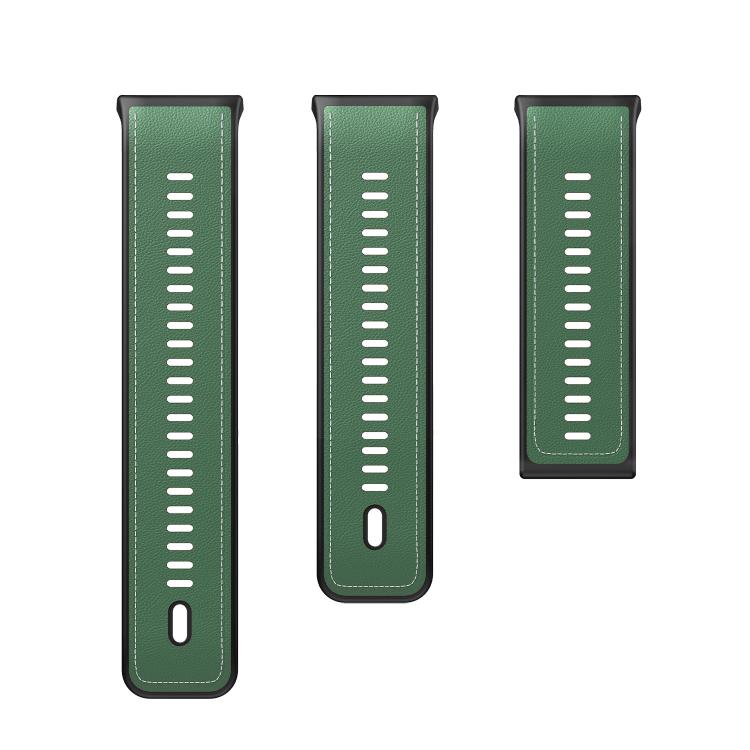 For Huawei Watch D2 Hybrid Silicone Leather Watch Band(Dark Green) by bashfashion