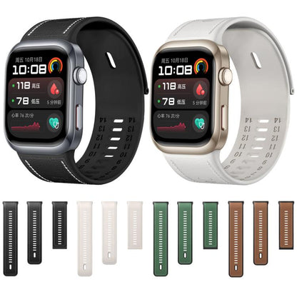 For Huawei Watch D2 Hybrid Silicone Leather Watch Band(Beige) by bashfashion