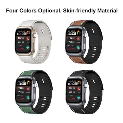 For Huawei Watch D2 Hybrid Silicone Leather Watch Band(Dark Green) by bashfashion