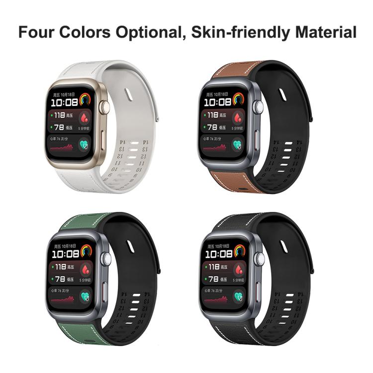 For Huawei Watch D2 Hybrid Silicone Leather Watch Band(Black) by bashfashion