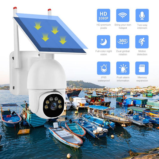 1080P Outdoor Low Power Solar Panel HD WiFi Surveillance Camera, without Battery(White) by bashfashion