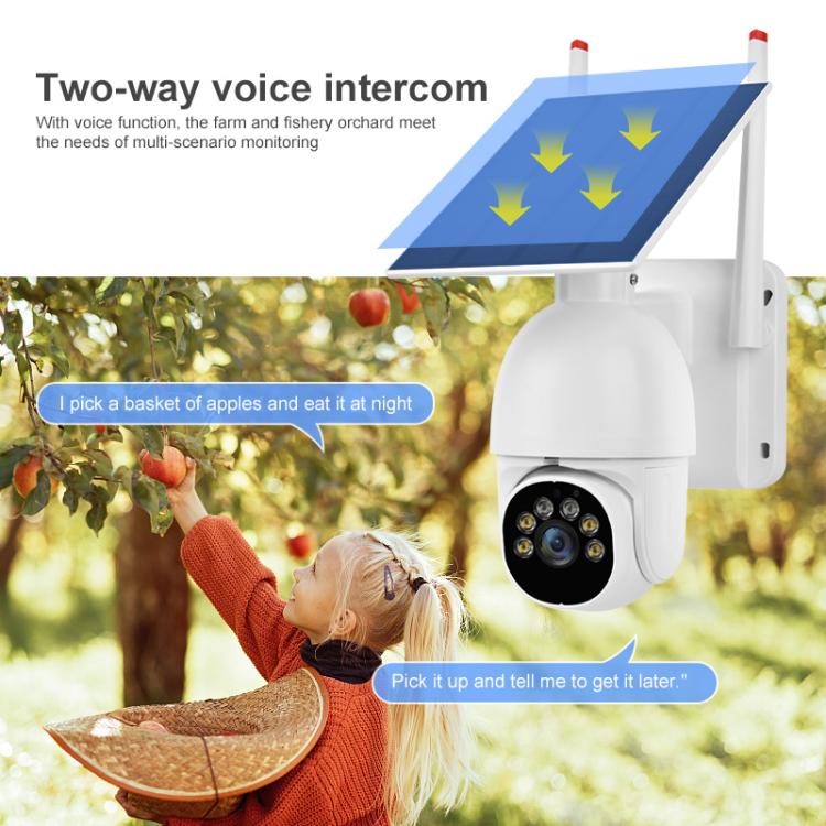 1080P Outdoor Low Power Solar Panel HD WiFi Surveillance Camera, with Battery(White) by bashfashion