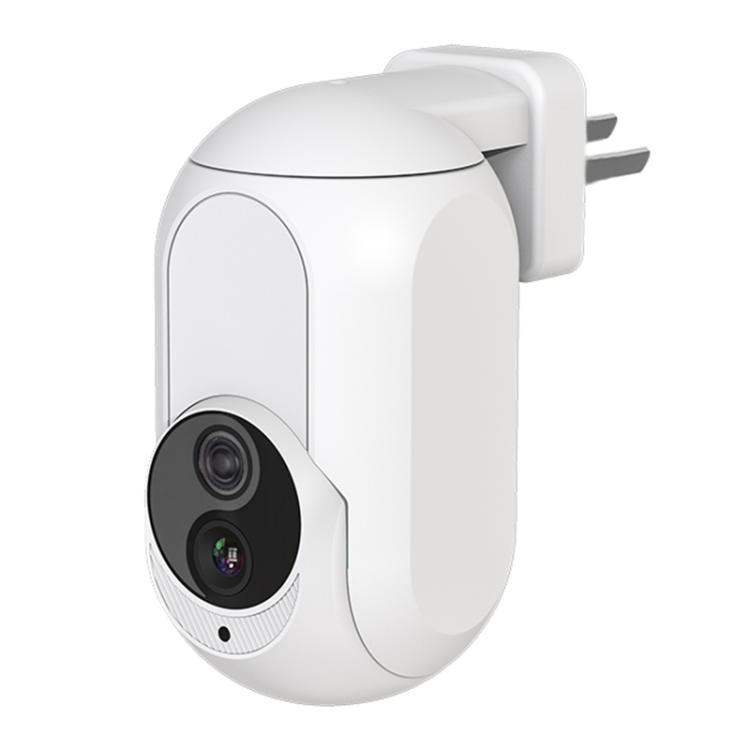 Home Socket Type WiFi Surveillance Camera Support Night Vision & Two-way Intercom, US Plug(White) by bashfashion