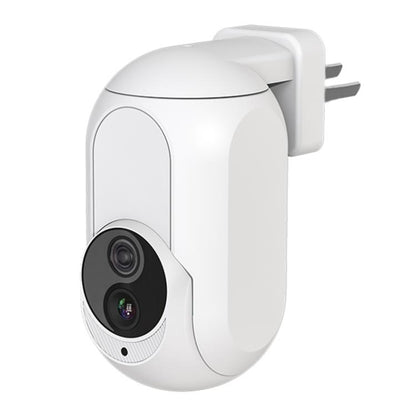 Home Socket Type WiFi Surveillance Camera Support Night Vision & Two-way Intercom, US Plug(White) by bashfashion