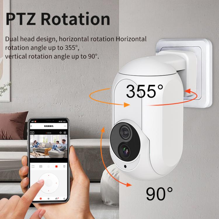 Home Socket Type WiFi Surveillance Camera Support Night Vision & Two-way Intercom, US Plug(White) by bashfashion