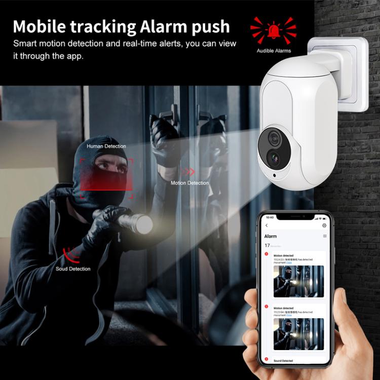 Home Socket Type WiFi Surveillance Camera Support Night Vision & Two-way Intercom, US Plug(White) by bashfashion