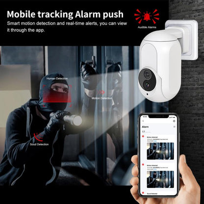 Home Socket Type WiFi Surveillance Camera Support Night Vision & Two-way Intercom, US Plug(White) by bashfashion