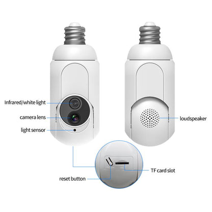 1080P Bulb Type WiFi Surveillance Camera Support Night Vision & Two-way Intercom & Motion Detection(White) by bashfashion
