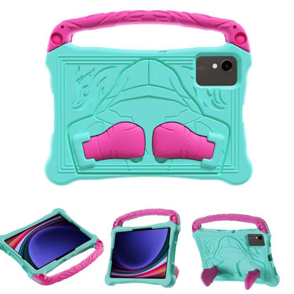 For Samsung Galaxy Tab S9 Boxing Series Kickstand EVA Shockproof Tablet Case with Shoulder Strap(Mint Rose Red) by bashfashion
