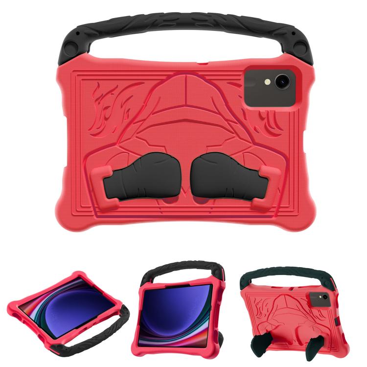 For Samsung Galaxy Tab S9 Boxing Series Kickstand EVA Shockproof Tablet Case with Shoulder Strap(Red Black) by bashfashion
