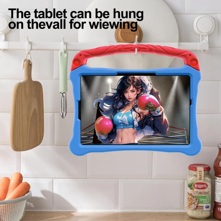 For Samsung Galaxy Tab S9 Boxing Series Kickstand EVA Shockproof Tablet Case with Shoulder Strap(Blue Red) by bashfashion