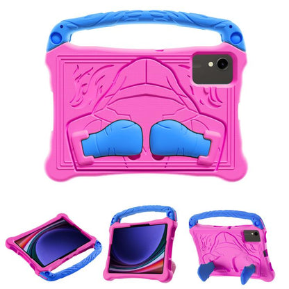 For Samsung Galaxy Tab S9 Boxing Series Kickstand EVA Shockproof Tablet Case with Shoulder Strap(Rose Red Blue) by bashfashion