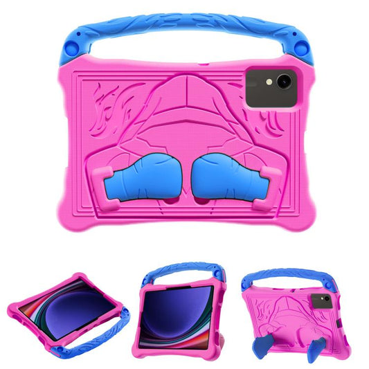 For Samsung Galaxy Tab S9 Boxing Series Kickstand EVA Shockproof Tablet Case with Shoulder Strap(Rose Red Blue) by bashfashion