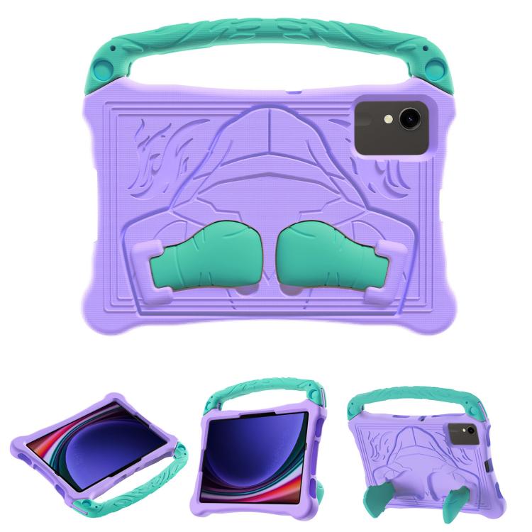 For Samsung Galaxy Tab S9 Boxing Series Kickstand EVA Shockproof Tablet Case with Shoulder Strap(Purple Mint) by bashfashion