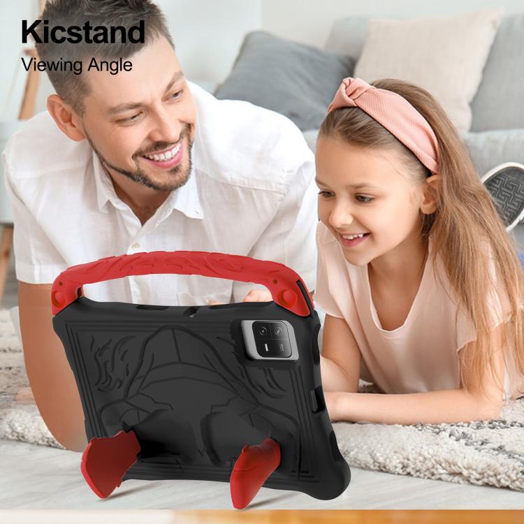 For Samsung Galaxy Tab S10 Lite / S10 FE Boxing Series Kickstand EVA Shockproof Tablet Case with Shoulder Strap(Black Red) by bashfashion