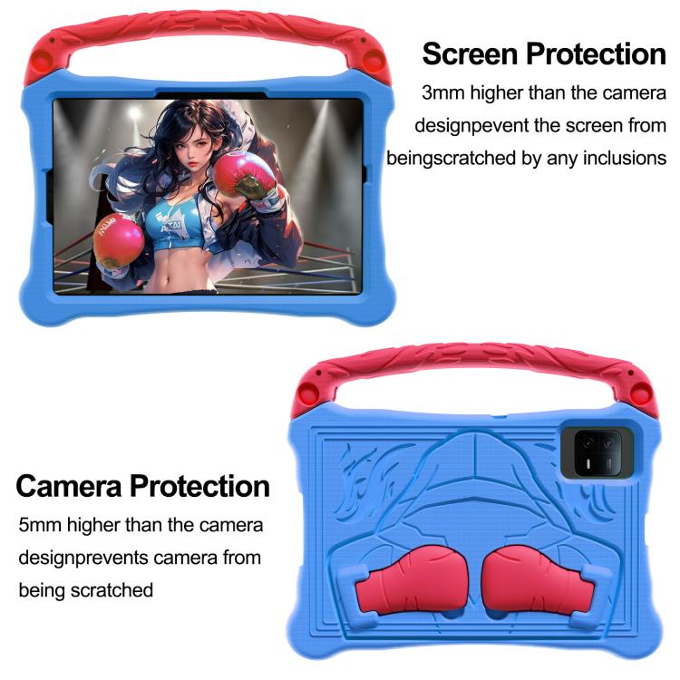 For Samsung Galaxy Tab S10 Lite / S10 FE Boxing Series Kickstand EVA Shockproof Tablet Case with Shoulder Strap(Blue Red) by bashfashion