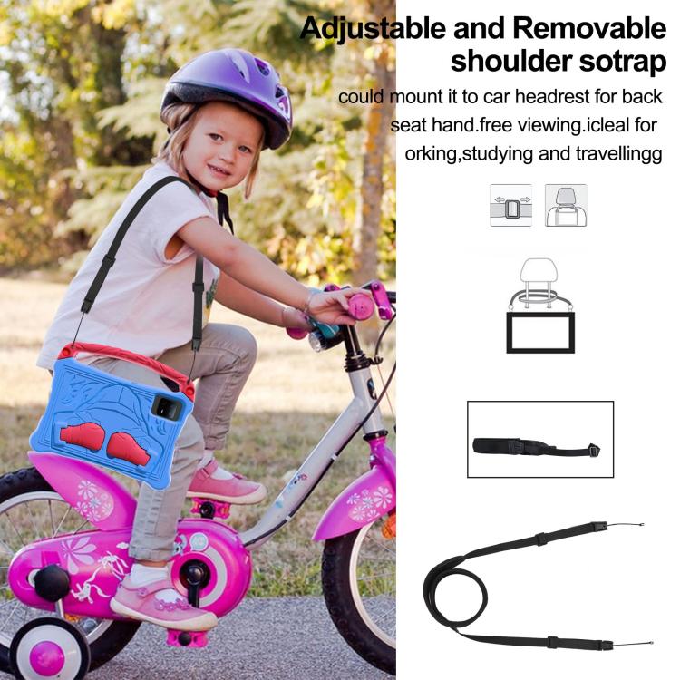 For Samsung Galaxy Tab S10 Lite / S10 FE Boxing Series Kickstand EVA Shockproof Tablet Case with Shoulder Strap(Blue Red) by bashfashion