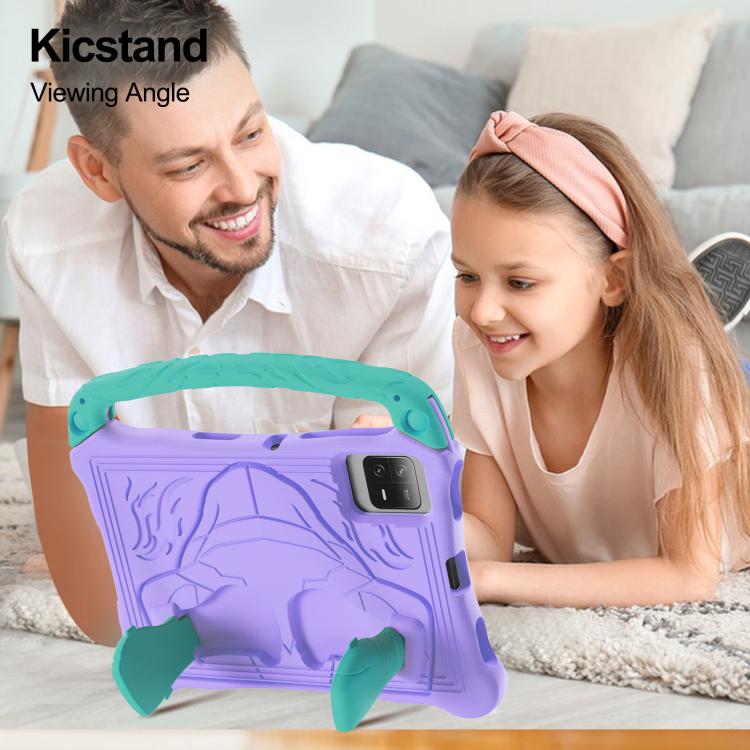 For Samsung Galaxy Tab S10 Lite / S10 FE Boxing Series Kickstand EVA Shockproof Tablet Case with Shoulder Strap(Purple Mint) by bashfashion