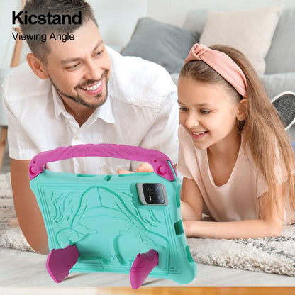 For Samsung Galaxy Tab S8 Boxing Series Kickstand EVA Shockproof Tablet Case with Shoulder Strap(Mint Rose Red) by bashfashion