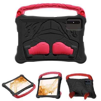 For Samsung Galaxy Tab S8 Boxing Series Kickstand EVA Shockproof Tablet Case with Shoulder Strap(Black Red) by bashfashion