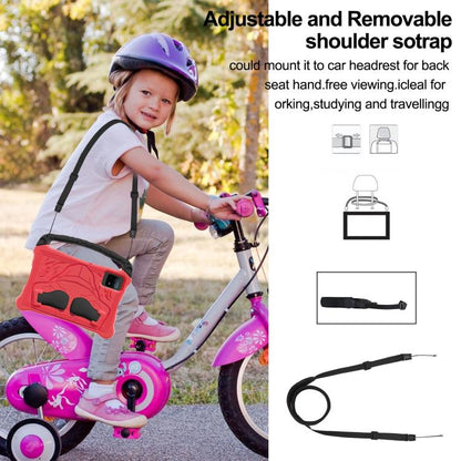 For Samsung Galaxy Tab S8 Boxing Series Kickstand EVA Shockproof Tablet Case with Shoulder Strap(Red Black) by bashfashion