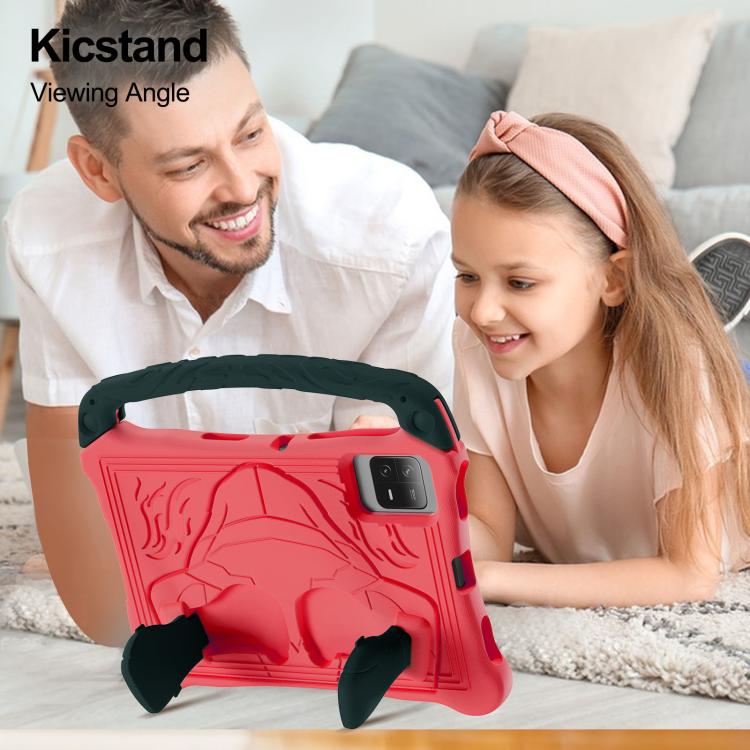 For Samsung Galaxy Tab S8 Boxing Series Kickstand EVA Shockproof Tablet Case with Shoulder Strap(Red Black) by bashfashion