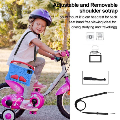 For Samsung Galaxy Tab S8 Boxing Series Kickstand EVA Shockproof Tablet Case with Shoulder Strap(Blue Red) by bashfashion