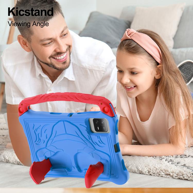 For Samsung Galaxy Tab S8 Boxing Series Kickstand EVA Shockproof Tablet Case with Shoulder Strap(Blue Red) by bashfashion