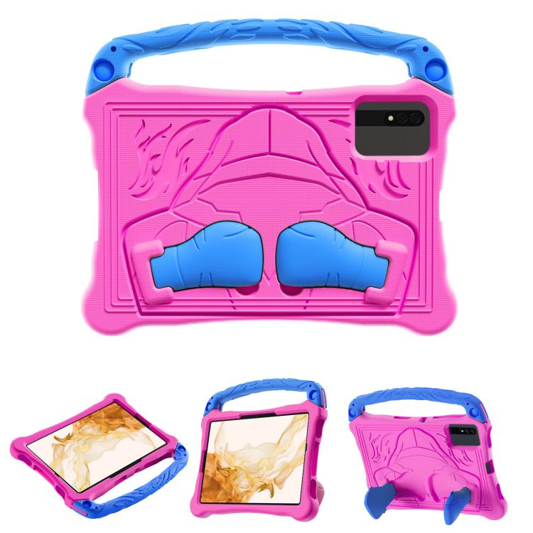 For Samsung Galaxy Tab S8 Boxing Series Kickstand EVA Shockproof Tablet Case with Shoulder Strap(Rose Red Blue) by bashfashion